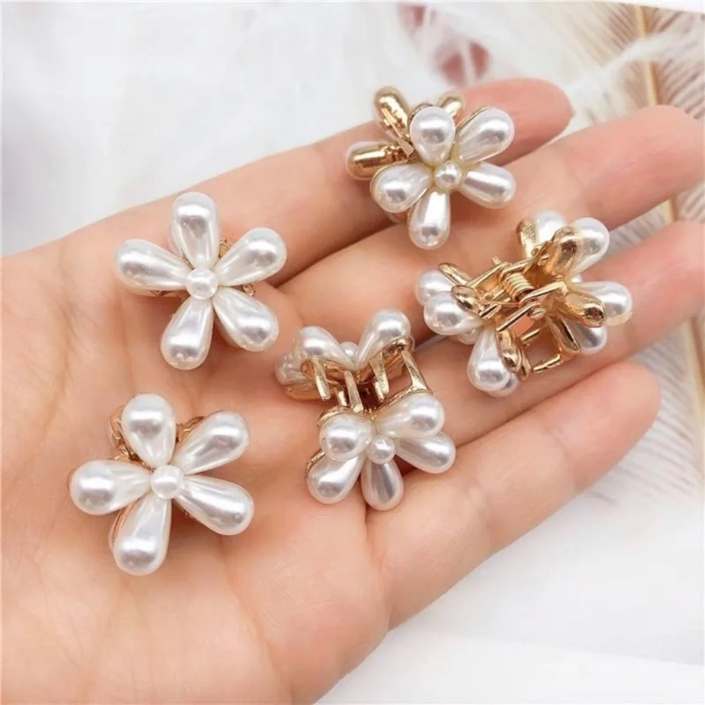 Ahoney 12Pcs Pearl Hair Clip Small Claw Clips for Women Mini Flower